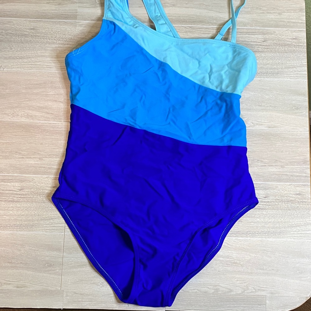 Blue Colorblock Swimsuit